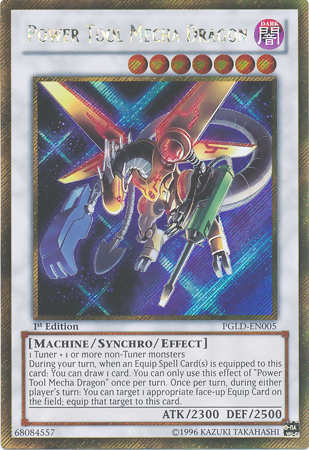 Power Tool Mecha Dragon [PGLD-EN005] Gold Secret Rare | Cracking-Singles