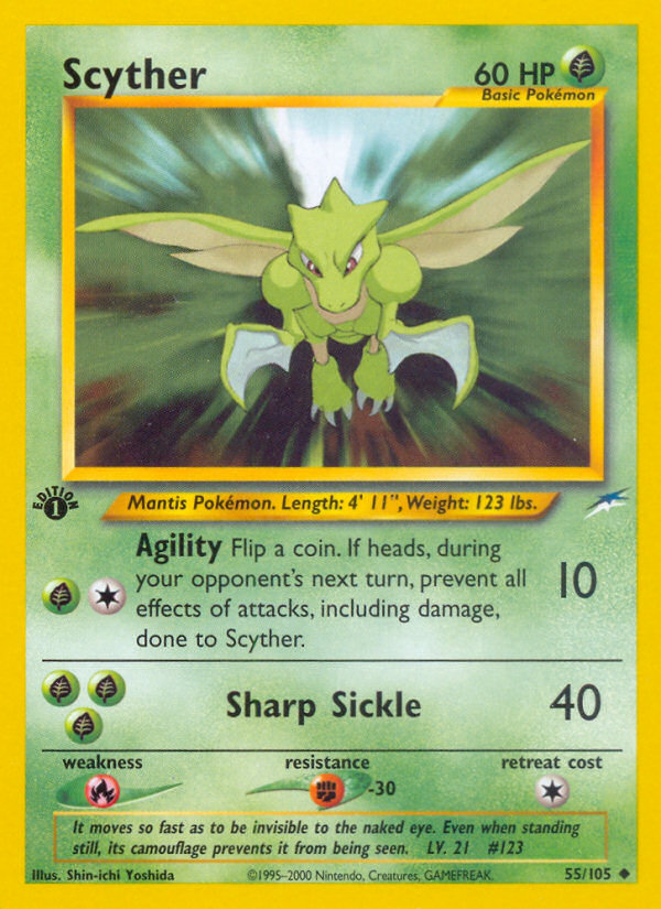 Scyther (55/105) [Neo Destiny 1st Edition] | Cracking-Singles