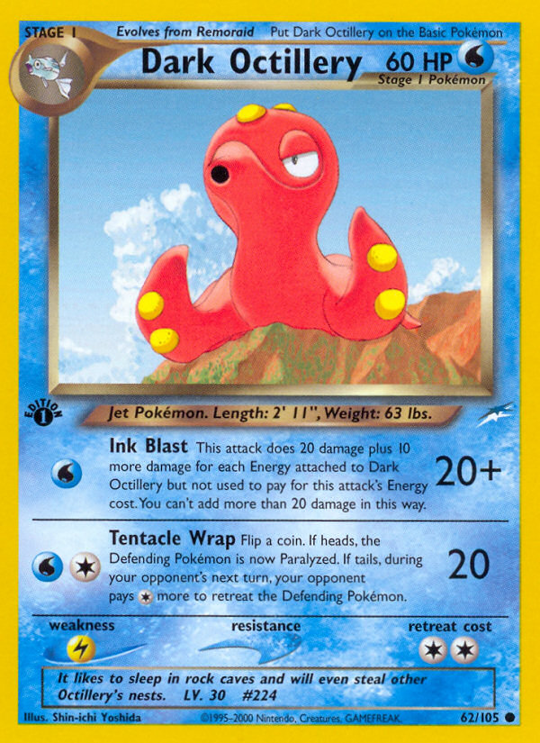 Dark Octillery (62/105) [Neo Destiny 1st Edition] | Cracking-Singles