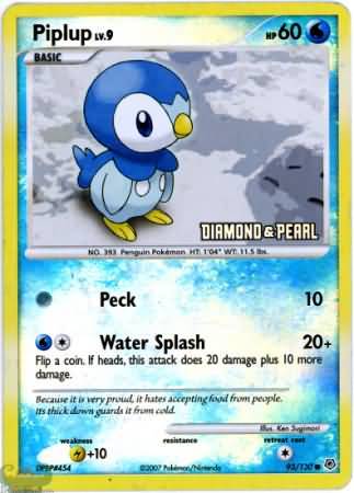 Piplup (93/130) [Burger King Promos: 2008 Collection] | Cracking-Singles