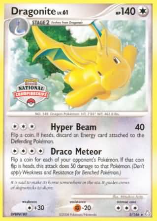 Dragonite (2/146) (National Championship) [Diamond & Pearl: Legends Awakened] | Cracking-Singles