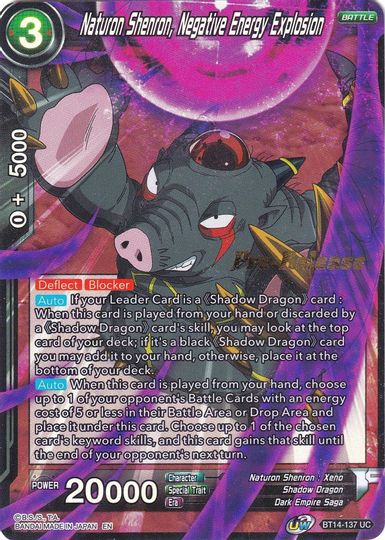 Naturon Shenron, Negative Energy Explosion (BT14-137) [Cross Spirits Prerelease Promos] | Cracking-Singles