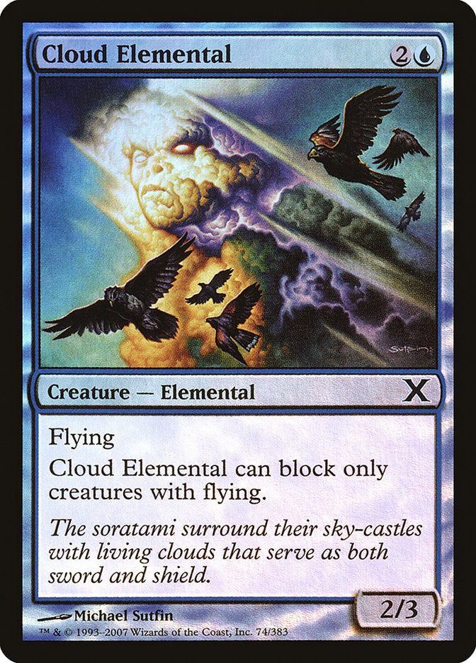 Cloud Elemental (Premium Foil) [Tenth Edition] | Cracking-Singles