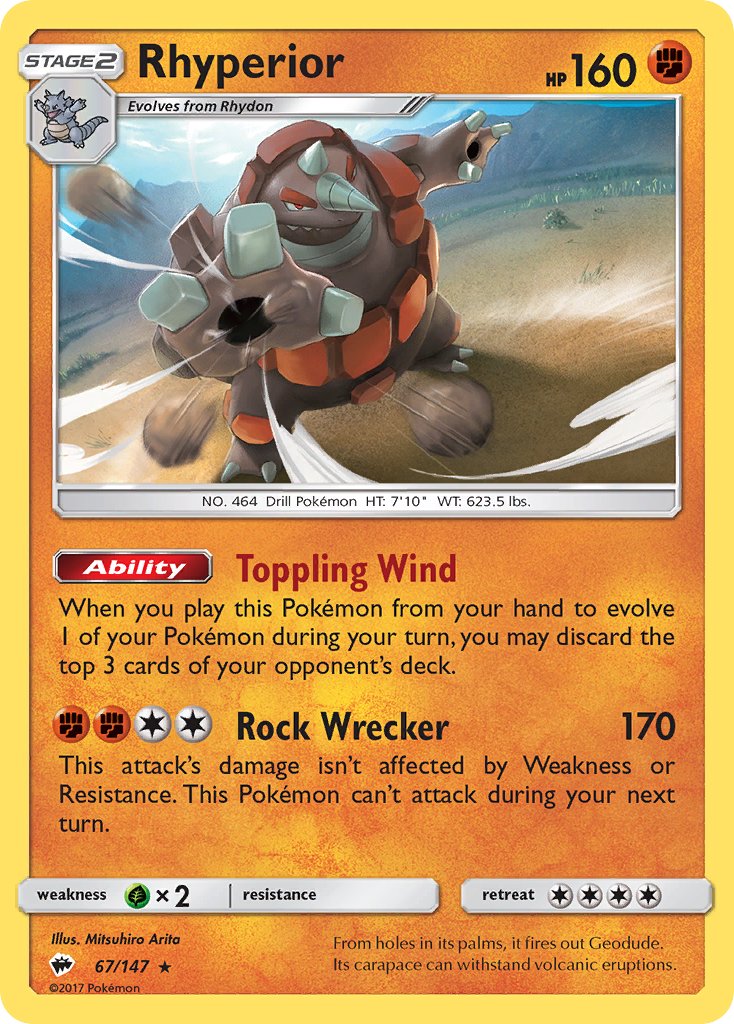 Rhyperior (67/147) (Theme Deck Exclusive) [Sun & Moon: Burning Shadows] | Cracking-Singles