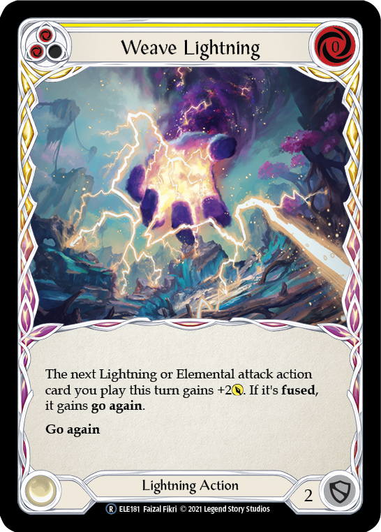 Weave Lightning (Yellow) [U-ELE181] Unlimited Rainbow Foil | Cracking-Singles