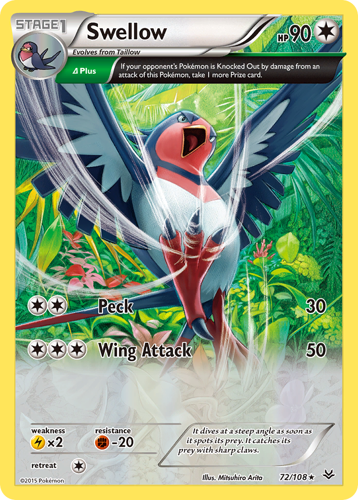 Swellow (72/108) [XY: Roaring Skies] | Cracking-Singles