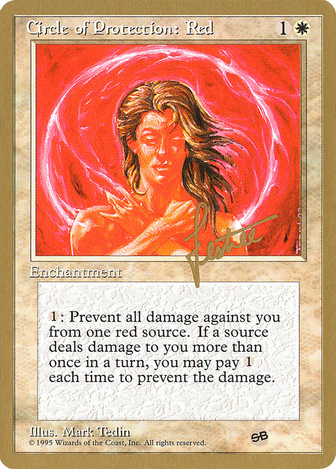 Circle of Protection: Red (Bertrand Lestree) (SB) (4ED) [Pro Tour Collector Set] | Cracking-Singles