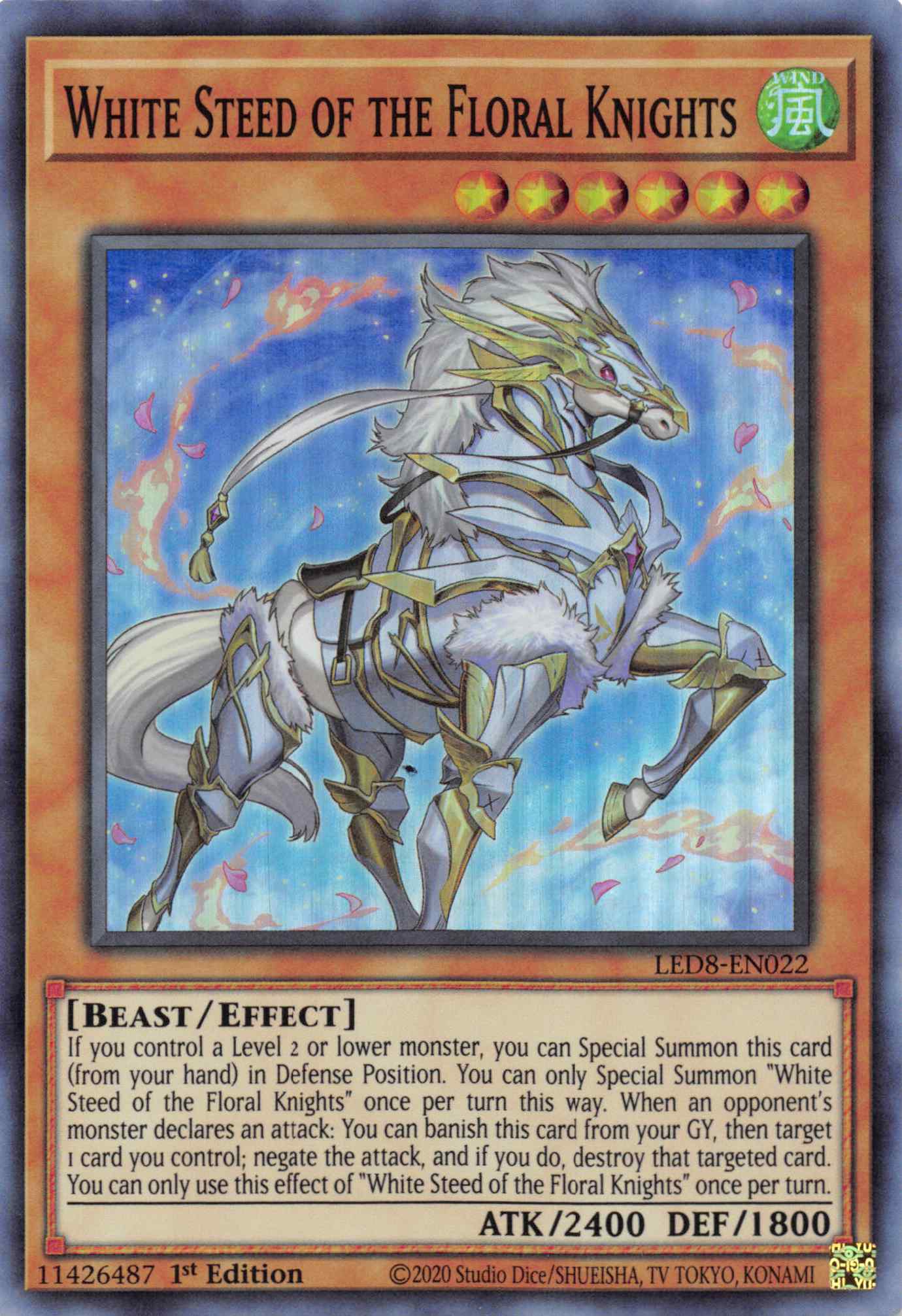 White Steed of the Floral Knights [LED8-EN022] Super Rare | Cracking-Singles