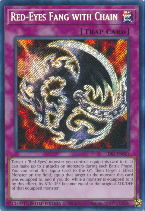 Red-Eyes Fang with Chain [LDS1-EN021] Secret Rare | Cracking-Singles