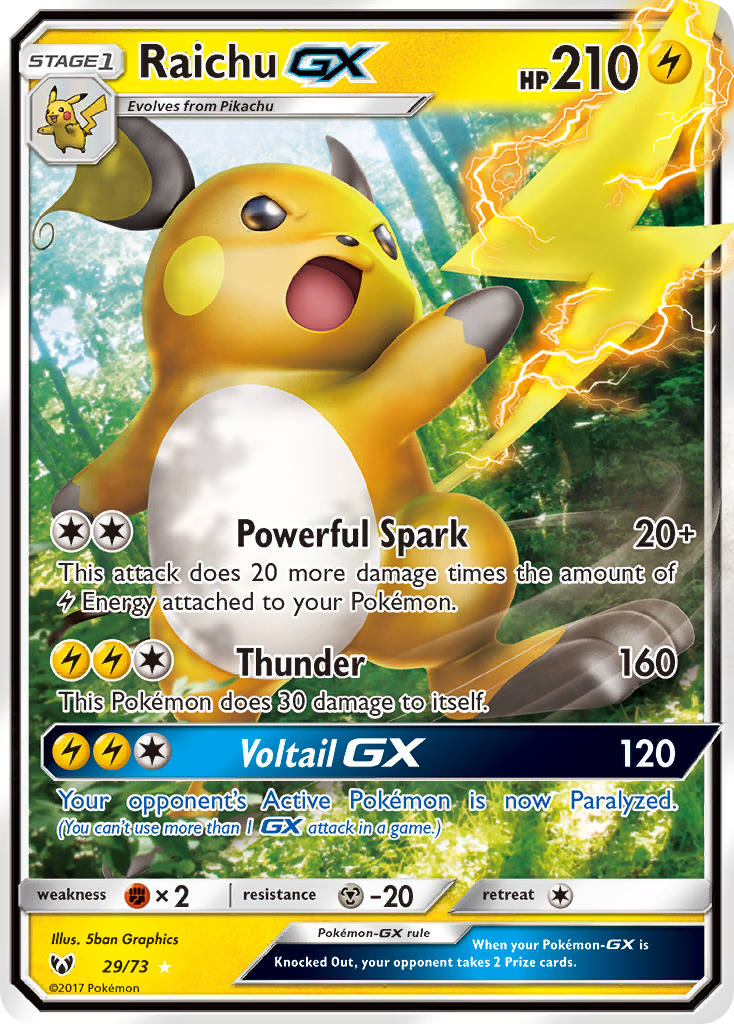 Raichu GX (29/73) [Sun & Moon: Shining Legends] | Cracking-Singles