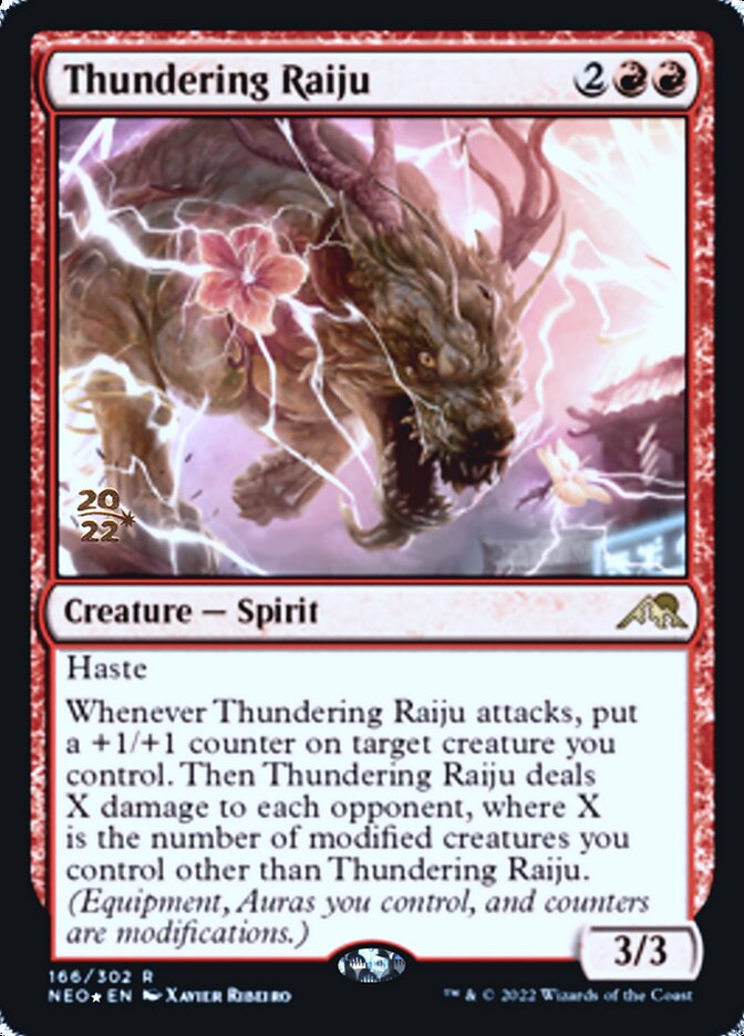 Thundering Raiju [Kamigawa: Neon Dynasty Prerelease Promos] | Cracking-Singles