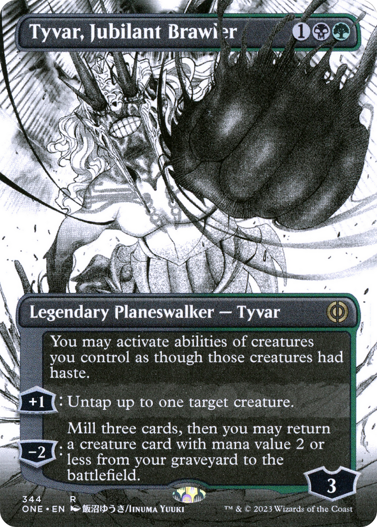 Tyvar, Jubilant Brawler (Borderless Manga) [Phyrexia: All Will Be One] | Cracking-Singles