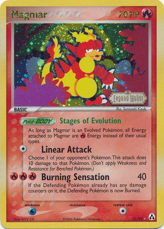 Magmar (21/92) (Stamped) [EX: Legend Maker] | Cracking-Singles