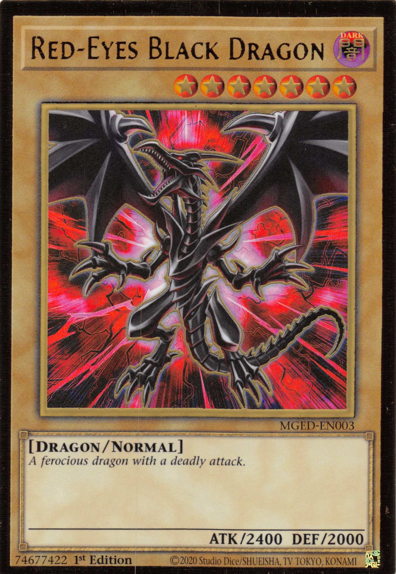 Red-Eyes Black Dragon (Alternate Art) [MGED-EN003] Gold Rare | Cracking-Singles