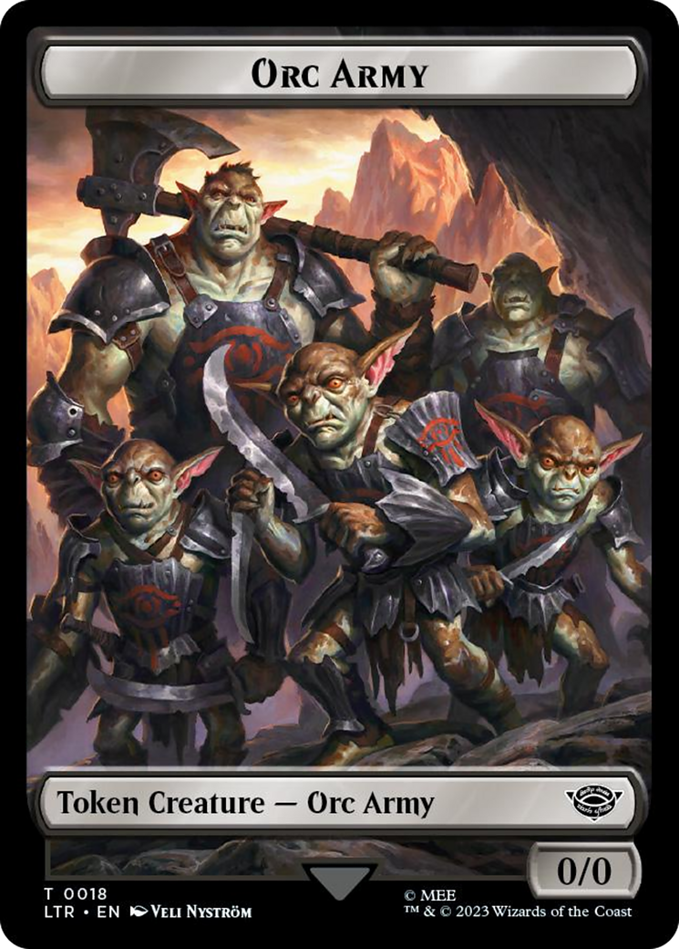 Orc Army (0018) // Food (0022) Double-Sided Token (Surge Foil) [The Lord of the Rings: Tales of Middle-Earth Tokens] | Cracking-Singles