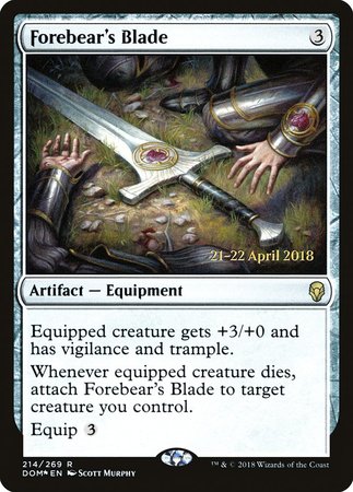 Forebear's Blade [Dominaria Promos] | Cracking-Singles