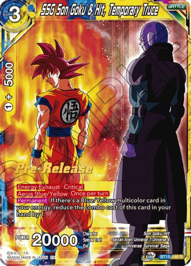 SSG Son Goku & Hit, Temporary Truce (BT15-146) [Saiyan Showdown Prerelease Promos] | Cracking-Singles