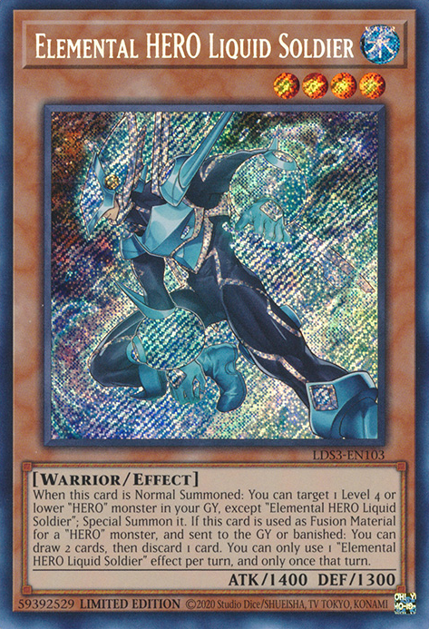 Elemental HERO Liquid Soldier [LDS3-EN103] Secret Rare | Cracking-Singles