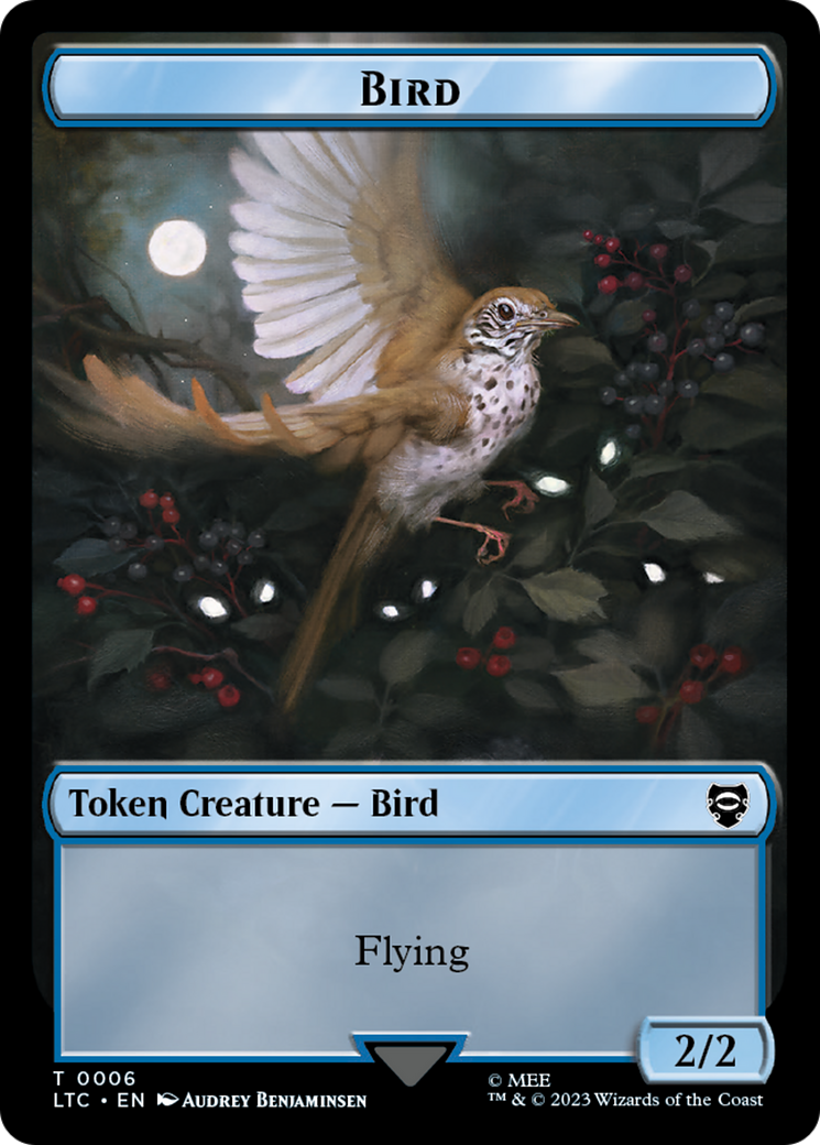 Elf Warrior // Bird Double Sided Token [The Lord of the Rings: Tales of Middle-Earth Commander Tokens] | Cracking-Singles