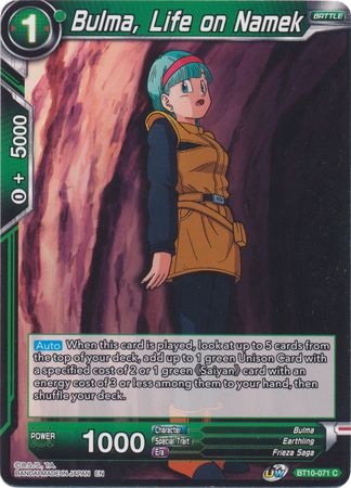 Bulma, Life on Namek [BT10-071] | Cracking-Singles