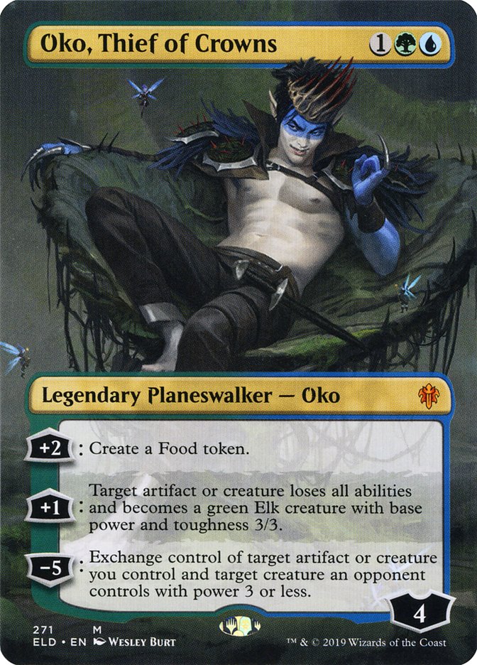 Oko, Thief of Crowns (Borderless) [Throne of Eldraine] | Cracking-Singles