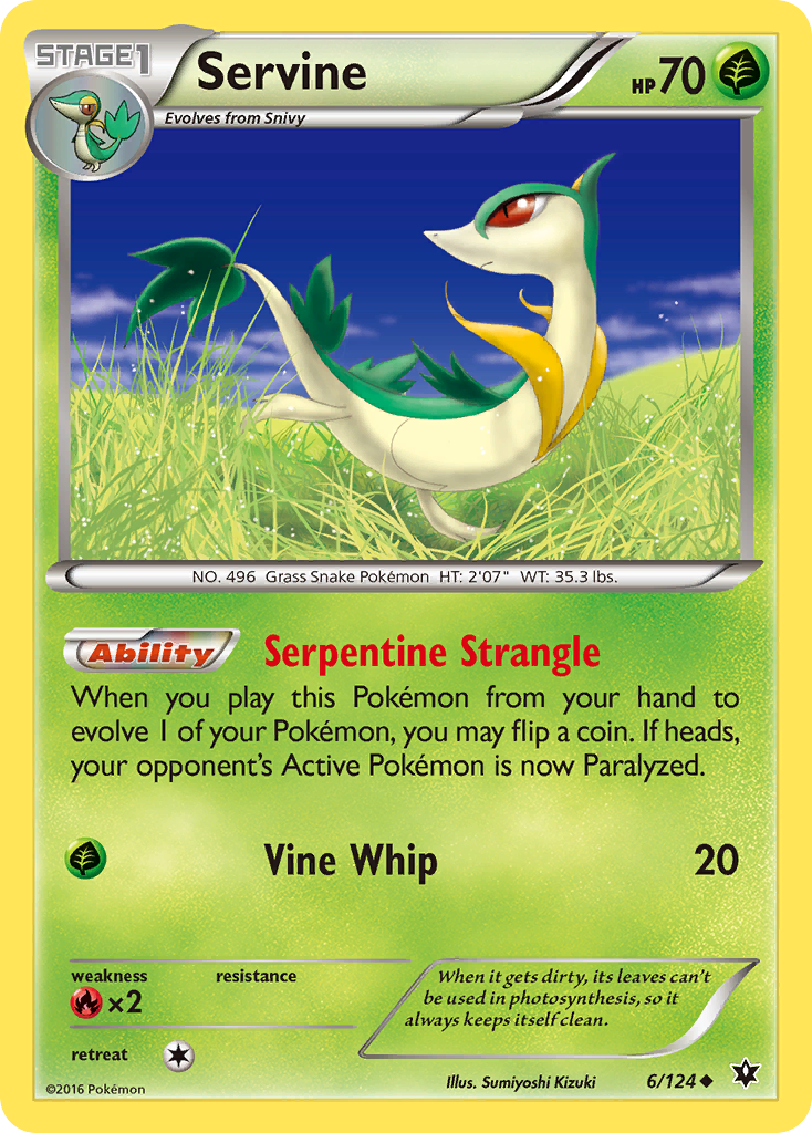 Servine (6/124) [XY: Fates Collide] | Cracking-Singles