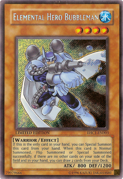 Elemental Hero Bubbleman [EHC1-EN003] Secret Rare | Cracking-Singles