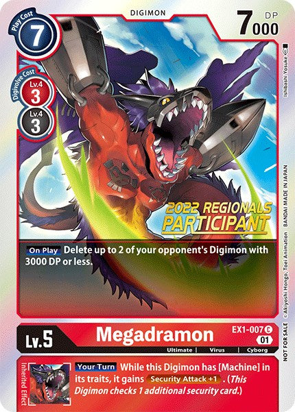 Megadramon [EX1-007] (2022 Championship Online Regional) (Online Participant) [Classic Collection Promos] | Cracking-Singles