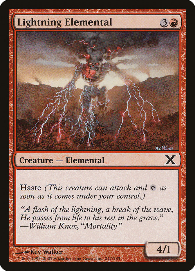 Lightning Elemental [Tenth Edition] | Cracking-Singles