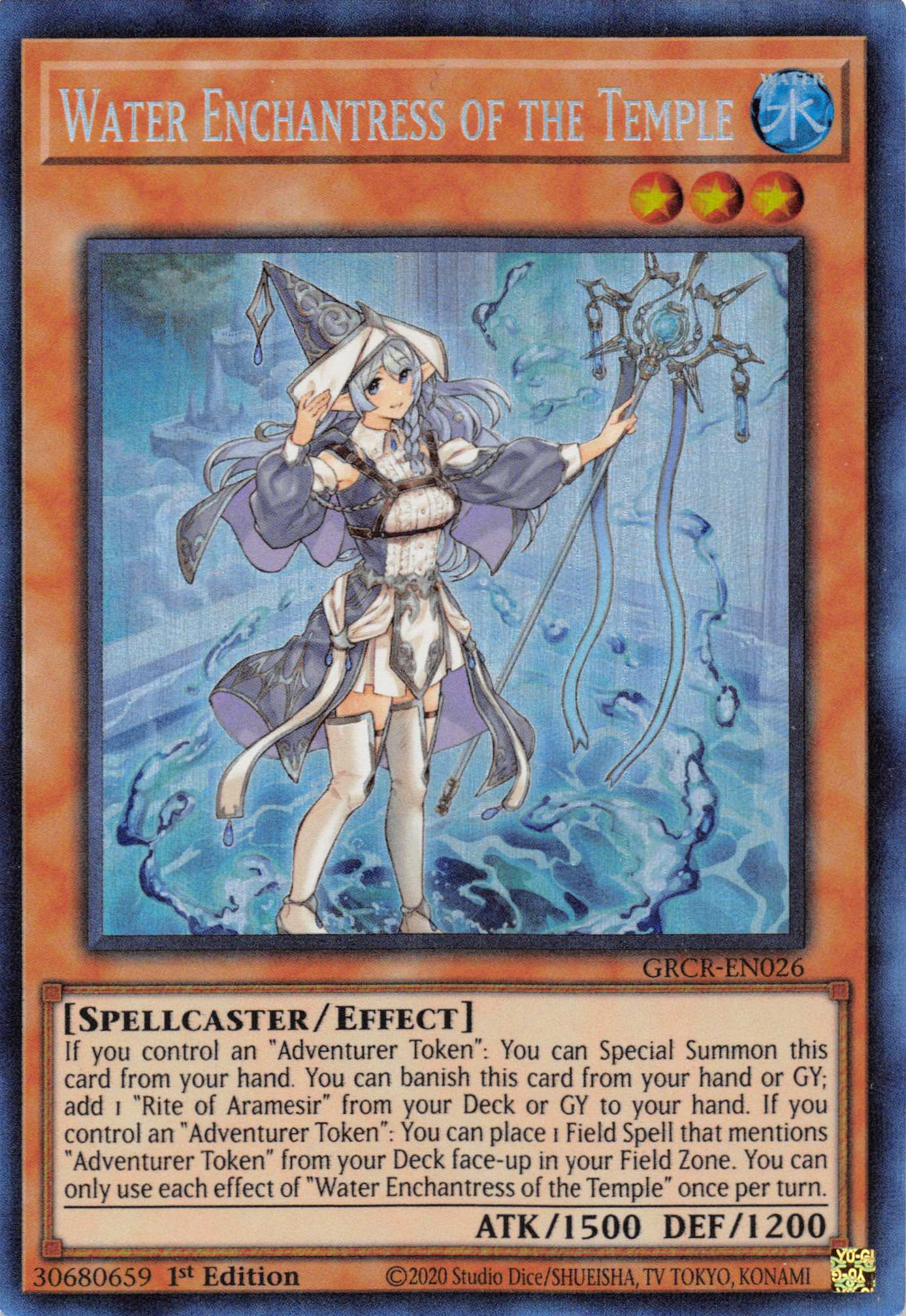 Water Enchantress of the Temple [GRCR-EN026] Collector's Rare | Cracking-Singles