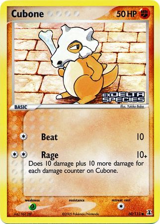 Cubone (60/113) (Stamped) [EX: Delta Species] | Cracking-Singles