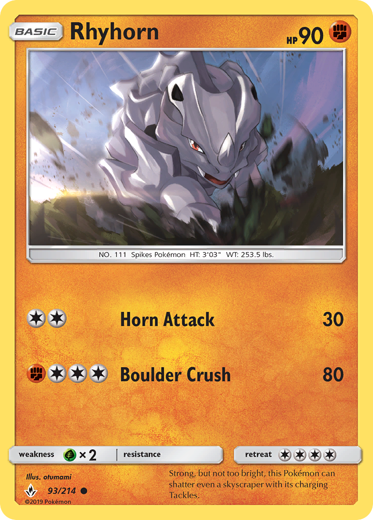 Rhyhorn (93/214) [Sun & Moon: Unbroken Bonds] | Cracking-Singles