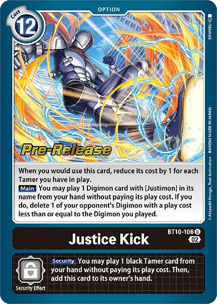 Justice Kick [BT10-106] [Xros Encounter Pre-Release Cards] | Cracking-Singles