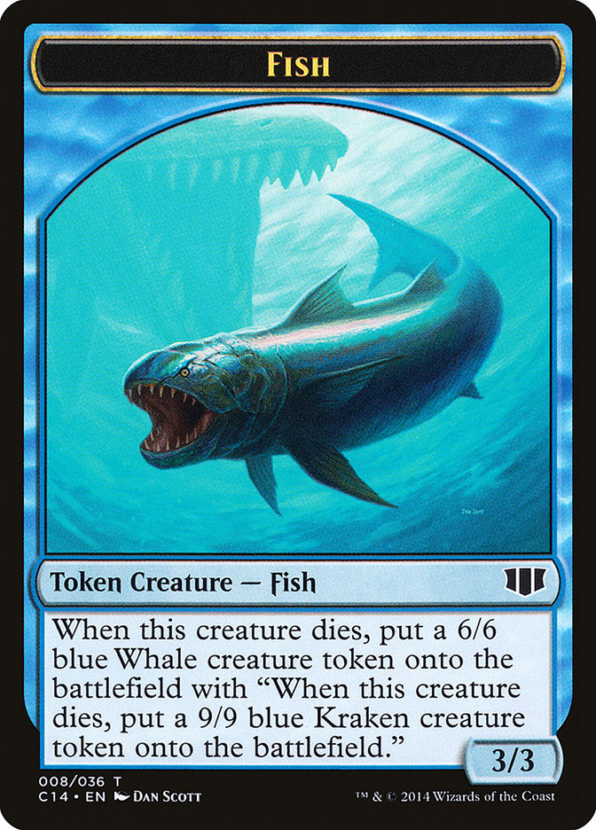 Fish // Zombie (011/036) Double-sided Token [Commander 2014 Tokens] | Cracking-Singles