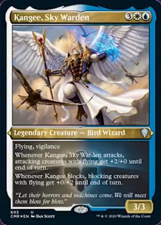 Kangee, Sky Warden (Foil Etched) [Commander Legends] | Cracking-Singles