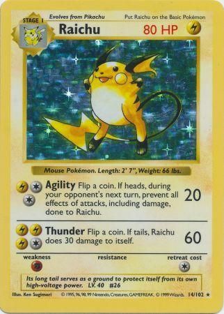 Raichu (14/102) [Base Set Shadowless Unlimited] | Cracking-Singles