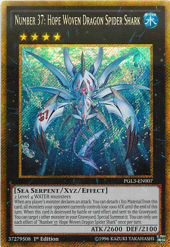 Number 37: Hope Woven Dragon Spider Shark [PGL3-EN007] Gold Secret Rare | Cracking-Singles