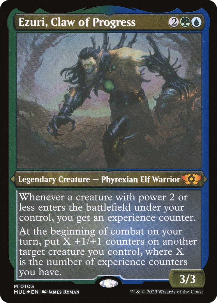 Ezuri, Claw of Progress (Foil Etched) [Multiverse Legends] | Cracking-Singles