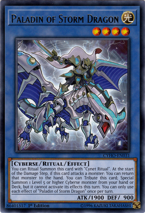 Paladin of Storm Dragon [CYHO-EN031] Rare | Cracking-Singles