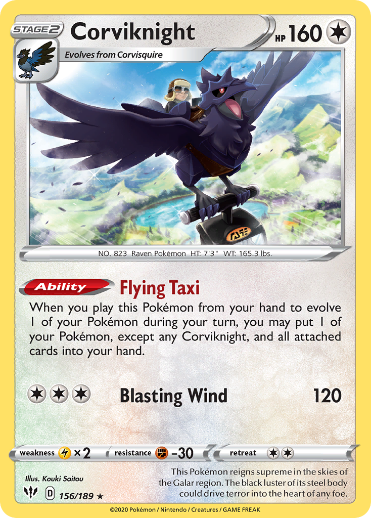 Corviknight (156/189) [Sword & Shield: Darkness Ablaze] | Cracking-Singles