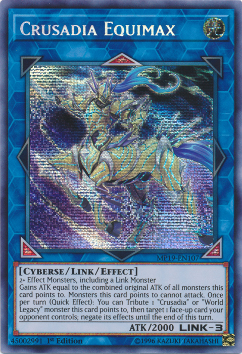 Crusadia Equimax [MP19-EN107] Prismatic Secret Rare | Cracking-Singles