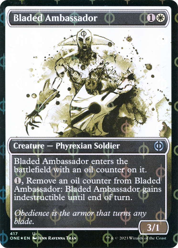 Bladed Ambassador (Showcase Ichor Step-and-Compleat Foil) [Phyrexia: All Will Be One] | Cracking-Singles