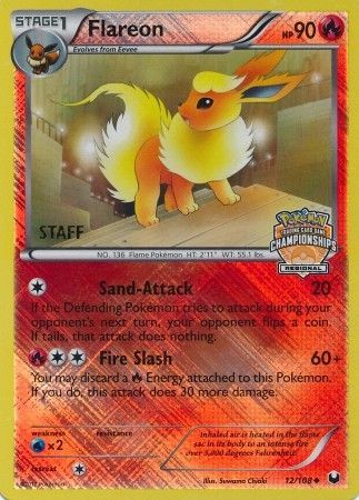 Flareon (12/108) (Regional Championship 2013 Promo Staff) [Black & White: Dark Explorers] | Cracking-Singles