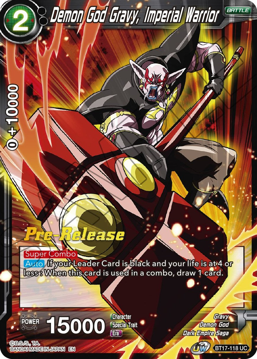 Demon God Gravy, Imperial Warrior (BT17-118) [Ultimate Squad Prerelease Promos] | Cracking-Singles