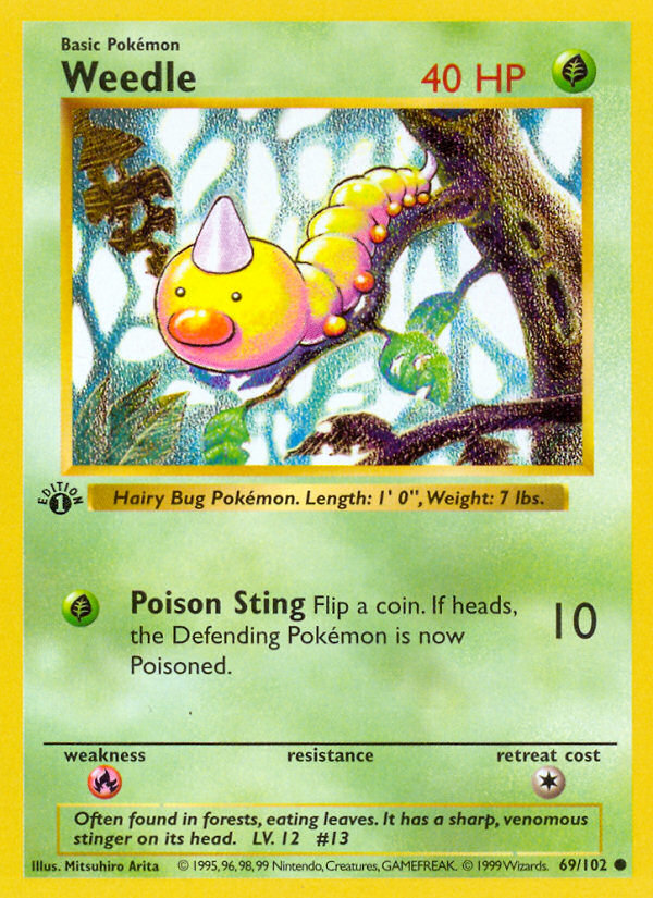 Weedle (69/102) (Shadowless) [Base Set 1st Edition] | Cracking-Singles