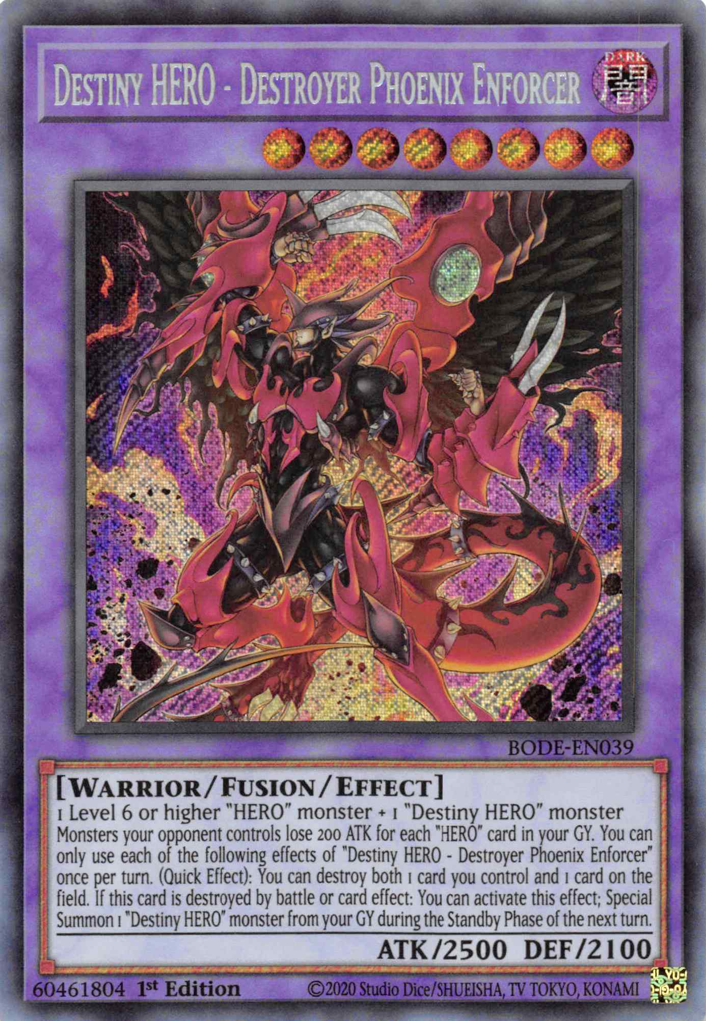 Destiny HERO - Destroyer Phoenix Enforcer [BODE-EN039] Secret Rare | Cracking-Singles