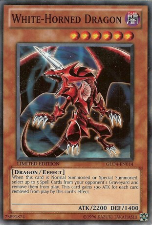 White-Horned Dragon [GLD4-EN014] Common | Cracking-Singles