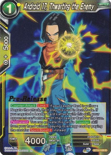 Android 17, Thwarting the Enemy (BT14-109) [Cross Spirits Prerelease Promos] | Cracking-Singles