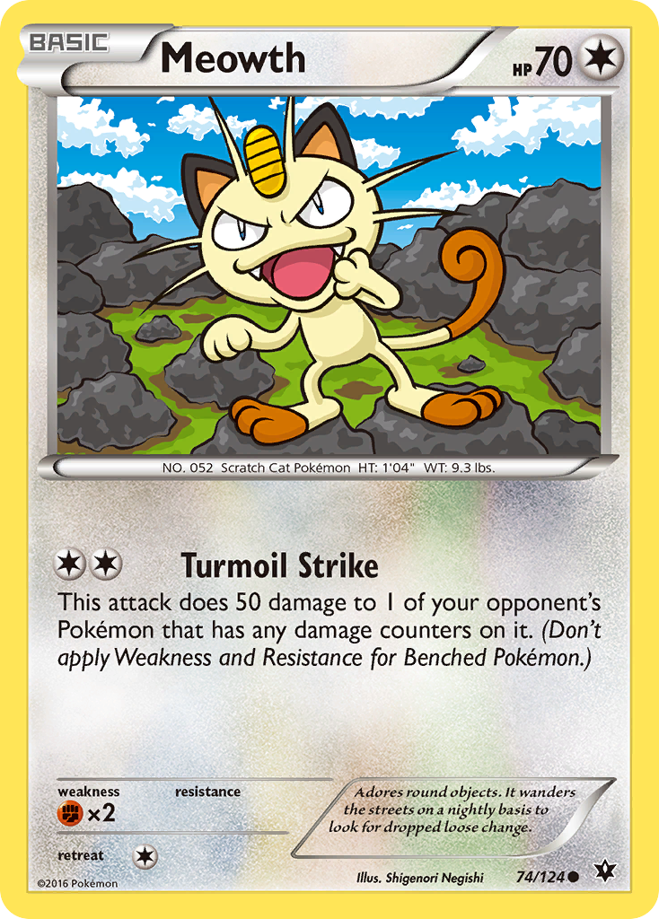 Meowth (74/124) [XY: Fates Collide] | Cracking-Singles