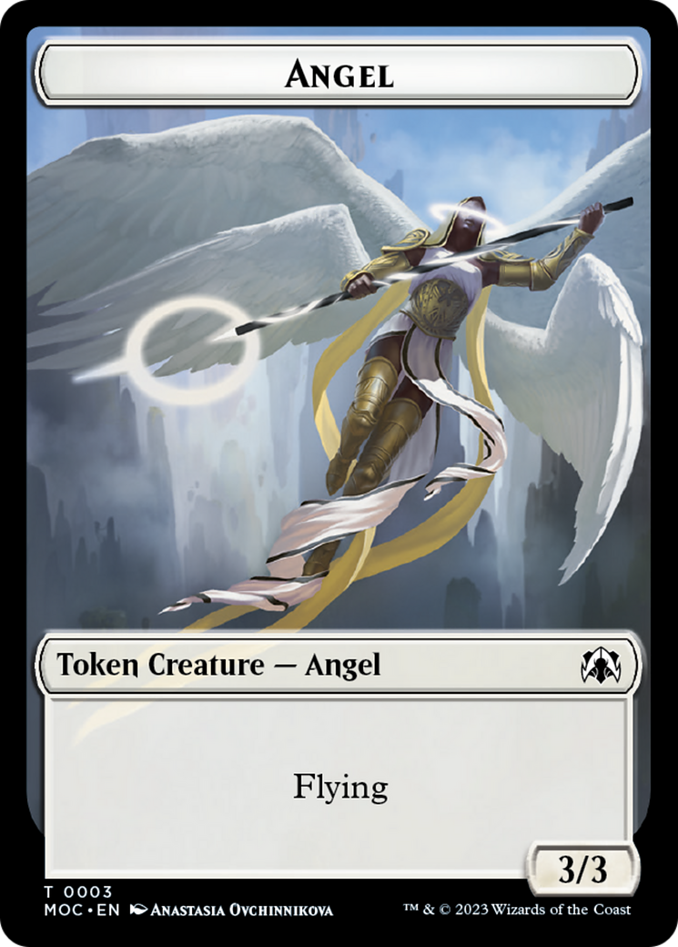 Angel (3) // Demon Double-Sided Token [March of the Machine Commander Tokens] | Cracking-Singles